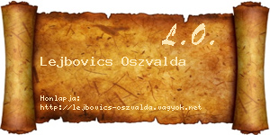 Lejbovics Oszvalda névjegykártya